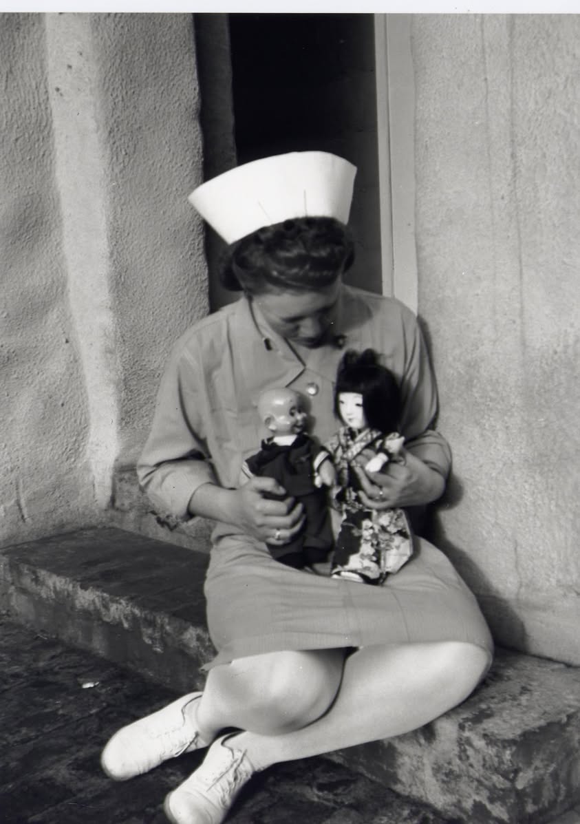 A second view of Dopey and the military pins and keepsakes collected during AraBelle's wartime service.