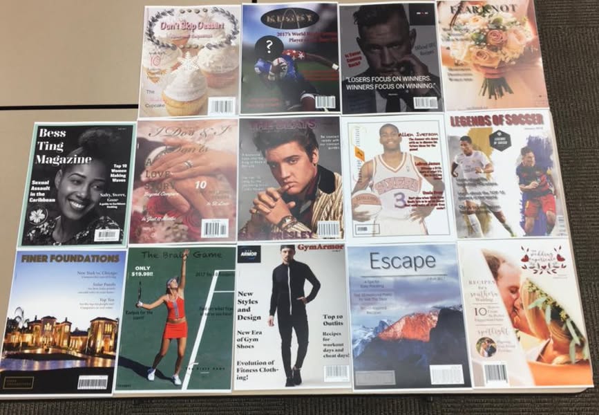 A photograph highlighting work created by Maryville communication students.
