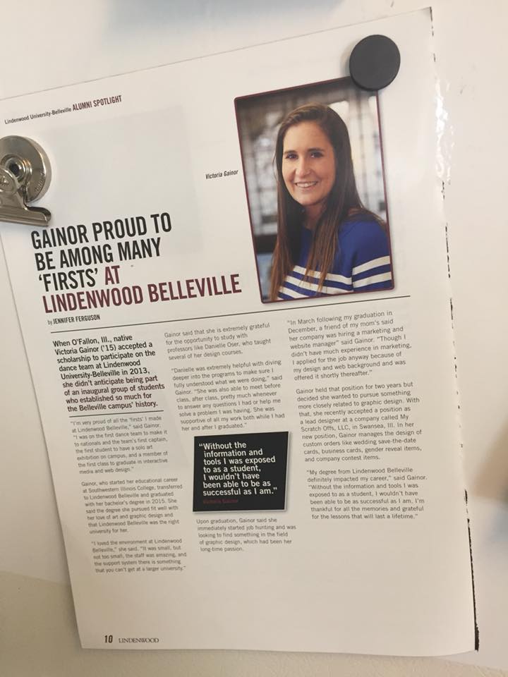 Lindenwood Belleville alumni spotlight page featuring a former student and her reflections on her education.